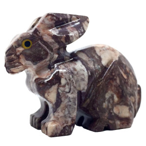 Nelson Creations Llc Rabbit Natural Soapstone Handcarved Animal Charm Totem Stone Carving Figurine 2 Inch