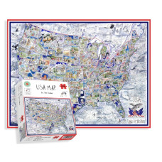 1000 Piece Jigsaw Puzzle Comical Cartoon Map Of Usa By Tim Bulmer Comical Funny For Adults Colorful Jigsaw Puzzle 66Cm X 50C