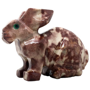 Nelson Creations Llc Rabbit Natural Soapstone Handcarved Animal Charm Totem Stone Carving Figurine 25 Inch