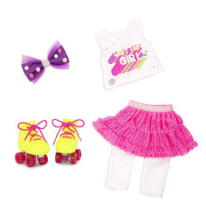 Glitter Girls Roller Skating Fun 14Inch Deluxe Doll Outfit With Roller Skates Toys Clothes Accessories For Girls Ages