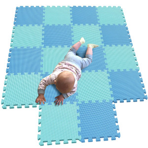 Mqiaoham 18 Pieces Puzzle Play Mats Soft Baby Play Mat Kids Interlocking Foam Floor Tiles Toddlers Carpet Playmats G30101810