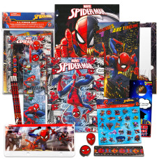 Marvel Spiderman School Supplies Set Bundle With Spiderman Folder Notebook Erasers Stickers And More Avengers School Supp