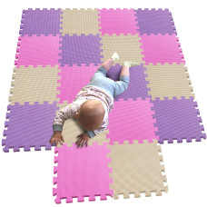 Mqiaoham 18 Pieces Puzzle Play Mats Soft Baby Play Mat Kids Interlocking Foam Floor Tiles Toddlers Carpet Playmats G30101810