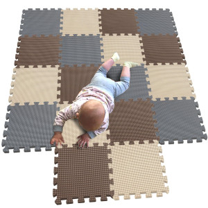 Mqiaoham 18 Pieces Puzzle Play Mats Soft Baby Play Mat Kids Interlocking Foam Floor Tiles Toddlers Carpet Playmats G30101810