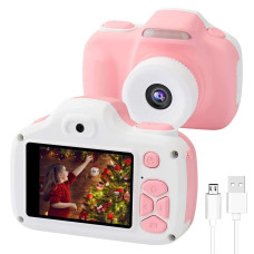 Kids Camera For Girls Age 39 Cameras With Flash Toy Gifts For Christmas Birthday Selfie Video Digital Camera With Cartoon Sti