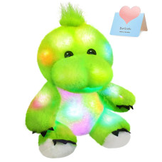 Bstaofy 11 Light Up Dinosaur Stuffed Animals Cute Led Trex Soft Plush Toy Glow In The Dark Gifts For Kids Boys Girls Valentin