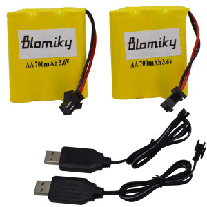 Blomiky 2 Pack 36V 700Mah Aa Nicd Rechargeable Battery Pack With Sm2P 2 Pin Plug And Usb Charger Cable For Sye571 Rc Excavato