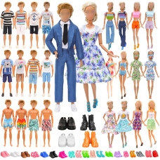 Miunana Lot 37 Pcs Random Doll Clothes Shoes Set For 115 Inch Doll Includ 5 Pcs Boy Doll Clothes 10 Girl Clothes 5 Girl Fa