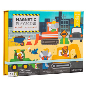 Petit Collage Magnetic Play Scene Construction Site Magnetic Game Board With Mix And Match Magnetic Animal Friends Ideal For