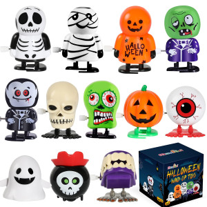 Max Fun 12Pcs Halloween Wind Up Toys Assortment For Kids Halloween Party Favors Treat Bag Stuffers Goody Bag Filler Halloween Tr