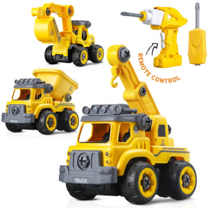 3In1 Take Apart Toy With Electric Drill And Screwdriver Stem Learning Toy Building Vehicle Play Truck Toys Assembly Toy E