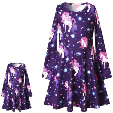 Unicorn Dresses For Girls Doll 18 Inch Kid Long Sleeve Fall Winter Clothes 6 7