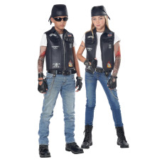 California Costumes Cool Kid Biker Vest Costume Kids Xlarge Black