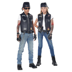 California Costumes Cool Kid Biker Vest Costume Kids Xlarge Black