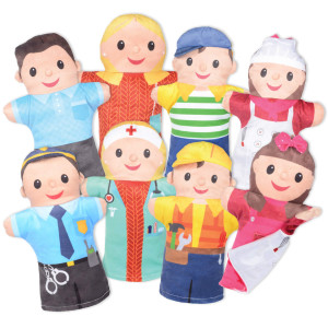 Milliard 4 Doublesided Puppet Family Of Community Helpers 4 Puppets 8 Sides