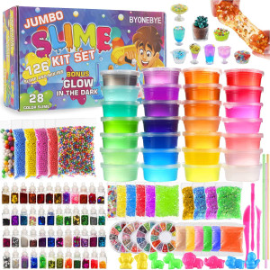 BYONEBYE 126 Pcs DIY Slime Making Kit for Kids - Mult