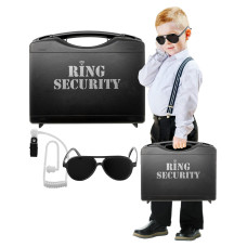 Swiss Industries Wedding Ring Security Box With Black Sun Glasses And Spy Ear Piece Ring Bearer Security Box Gifts Special Agent