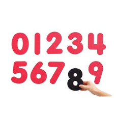 Edxeducation Magnetic Foam Numbers - 0-9 - Ages 18M+ - Large, Red Display Numbers For Preschoolers - 6" High
