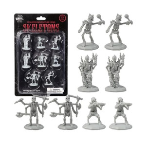 Monster Protectors 8 Unpainted Fantasy Skeleton Mini Figures All Unique Designs 1 Hexsized Compatible With Dnd Dungeons And