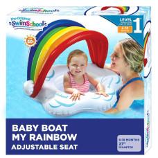 Swimschool Rainbow Babys First Pool Float 618 Months Novelty Baby Boat With Adjustable Seat Rainbow