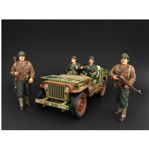 American Diorama 77410774117741277413 1 By 18 Scale Us Army Wwii 4 Piece Figure Set