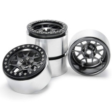 4Pcs 22 Rc Aluminum Beadlock Wheels Whubs For 110 Rc Axial Wraith Rr10 Yeti Scx10 D90 Trx4 Cc01 Titanium