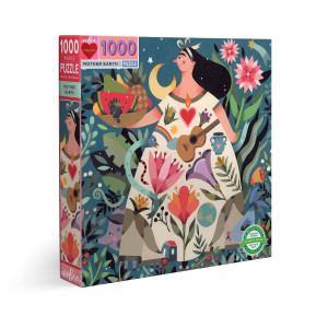 Eeboo Piece And Love Mother Earth 1000 Piece Square Adult Jigsaw Puzzle Puzzle For Adults And Families Glossy Sturdy Pieces