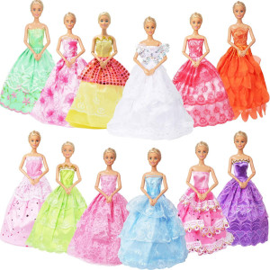 Sotogo 12 Sets Doll Clothes For 115 Inch Girl Doll Handmade Doll Outfits Fashion Doll Dresses Party Wedding Dresses Doll Gowns