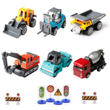 Kids Christmas Birthday Giftsconstruction Truckskids Construction Toysmini Engineering Car Toys Set Alloy Kids Boys Toys Cake