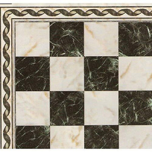 Melody Jane Dollhouse Spanish Tile Floor Black White Cream Gloss Card Flooring Sheet