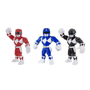 Power Rangers Playskool Heroes Mega Mighties Power Rangers 3Pack Red Blue And Black Ranger 10Inch Action Figures Kids Ages