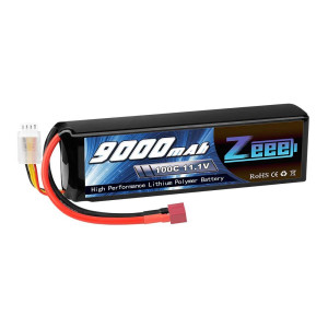 Zeee 111V 3S Lipo Battery 100C 9000Mah Deans Connector Soft Case Battery With Metal Plates For Rc Car Truck Tank Racing Hobby M