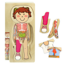 Kidzlane Girl Wooden My Body Puzzle For Toddlers Kids 29 Piece Girls Anatomy Puzzle Kid Play Set Anatomy For Kids Skeleton