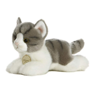 Aurora Miyoni Tabby Cat 8 Inches 10813 Grey And White Soft Toy For Children