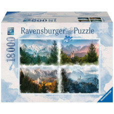 Ravensburger Neuschwanstein Castle Through The Seasons Jigsaw Puzzle 18000 Piece Adult Puzzle Handcrafted Precision Durab