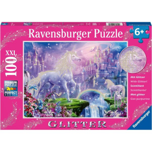 Ravensburger Unicorn Kingdom 100 Piece Xxl Glitter Jigsaw Puzzle For Kids 12907 Every Piece Is Unique Pieces Fit Together P