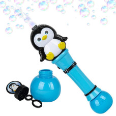 Artcreativity Light Up Penguin Bubble Blower Wand 12 Inch Illuminating Bubble Blower With Thrilling Led Effects Batteries And