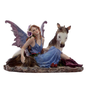 Puckator Fairy Figurine Sapphire Flower With Unicorn