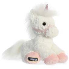 Breyer Aurora Exquisite Unicorn Stuffed Animal Realistic Detailing Imaginative Play Pink And White 11 Inches