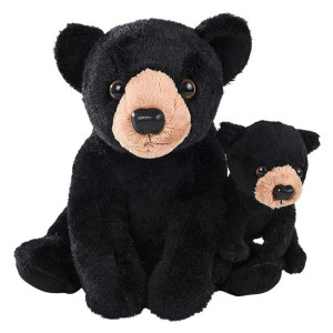 Mom And Baby Mini Black Bear Stuffed Animals For Boys And Girls Safari Baby Shower Decorations Nursery Decor Zoo Animals For