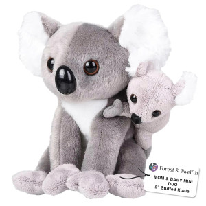 Forest Twelfth Mom And Baby Mini Koala Stuffed Animals For Boys And Girls Jungle Baby Shower Decorations Nursery D Cor Zo