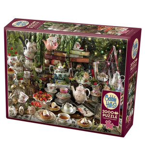 Cobble Hill 2000 Piece Puzzle Mad Hatters Tea Party Sample Poster Included