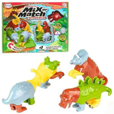 Magnetic Mix Or Match Dinosaurs Toy Play Set, 15 Pieces