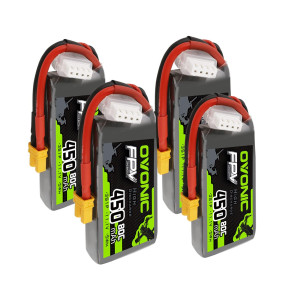 Ovonic 3S Lipo Battery 80C 450Mah 111V Lipo Battery With Xt30 Connector For Rc Fpv Racing Drone Quadcopter4 Packs