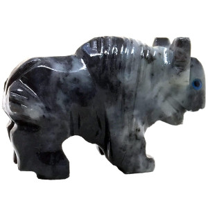 Nelson Creations Llc Buffalo Bison Natural Soapstone Handcarved Animal Carving Charm Totem Figurine 15 Inch