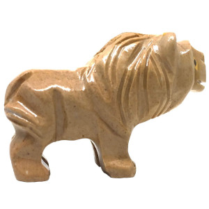 Nelson Creations Llc Lion Natural Soapstone Handcarved Animal Charm Totem Stone Carving Figurine 15 Inch