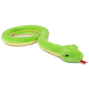 Ice King Bear Lifelike Green Snake Stuffed Animal Plush Toy Coiling