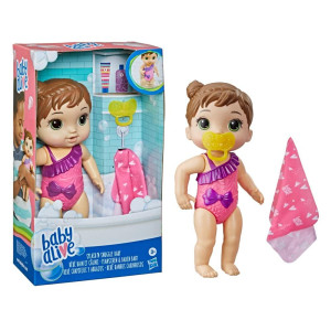 Baby Alive Splashn Snuggle Baby Brown Hair Doll For Water Play With Accessories