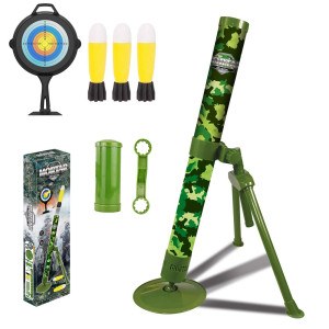 Abcaptain Mortar Launcher Military Blaster Toys Playset Soft Foam Rockets Missile Shooting Game For Kids Boys Girls Adults