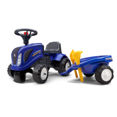 Falk New Holland Rideon And Pushalong Tractor With Trailer And Tools 1 Year